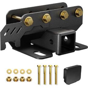 لمجموعة مقطورة Bronco Tow Hitch المتوافقة مع 2021 2022 2023 2024 Ford Bronco 2 باب و4 أبواب 2 بوصة مع غطاء، مجموعة خطاف سحب المصد الخلفي (باستثناء Bronco Sport)