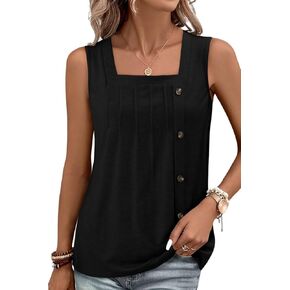 KISSMODA Womens Boho Tops for Summer Sleeveless Tanks Loose Fit Casual Blouse Daily Shirts for Leggings (S-3XL) in Kuwait