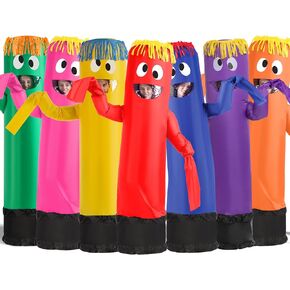 Spooktacular Creations Adult Inflatable Costume, Blue Tube Dancer with Wacky Waving Arm Flailing, Funny Halloween Costume for Halloween Dress Up Parties