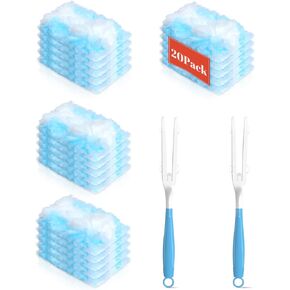 تعبئة Duster متوافقة مع إعادة ملء Swiffer Huck Duster Duster ، 2 مقبض+20 غربات العد لمجموعة Swiffer Duster ، والغشز للتنظيف/السيارات/الأثاث/الستائر/مروحة السقف منظف