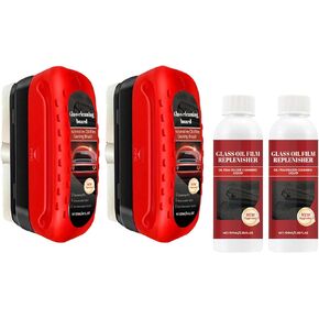 Gelmalls Glass Cleaner- Professional Grade Windshield Brushes with Clean Degreaser for Auto Windows - Removes Oil Film and Coating with Ease. Improves Clarity and Visibility