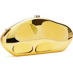 Acrylic Evening Clutch, Geometric Gold Acrylic Clutch Purses for Women, Gold Purses for Women with Removable Chain, Elegant Gold Purse Clutch, Acrylic Handbag for Wedding Party Prom