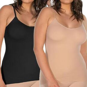 Women Plus Size Shapewear Tank Top Compression Tank Tummy Control Scoop Neck Camisole Tops Seamless Cami Tops