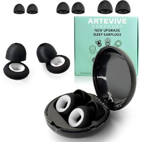 Artevive Earplugs Motorcycle.Earplugs for Sleeping Noise Cancelling,27dB Noise Reduction Reusable Ear Plugs,Super Soft for Sleeping Noise Cancelling, Concerts, Motorcycles and Travel(Red Inner Circle)