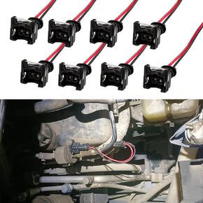 4PCS Automobile Fuel Injector Connector, Automotive Replacement Fuel Injectors, EV1 Plug Wire Harness Pigtail Wiring Loom Clip Cut, Car Parts Fuel Injector Connector Pigtail for Cars (4PCS)