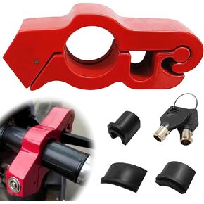 Motorcycle Lock Handlebar Grip Lock,Helmet Lock,Brake Lock,Heavy Duty Anti Theft,Fit for Motorcycle,Bike,Car Accessories with Protect Your in Street Motorcycle,on Grip Brake Handlebar（red）
