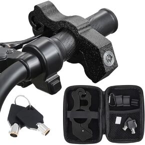 Windance Motorcycle Handlebar Lock Anti Theft Heavy Duty Brake Lever Parking Security Lock for Mopeds Motorbike Bike ATV (Black)