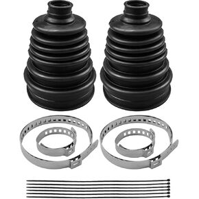 Universal CV Boot Kit for 19mm-24mm Shafts, Waterproof and Dustproof CV Axle Boot with 4 Stainless Steel Clamps/6 Cable Ties, CV Joint Boot Kit with Cone for Automotive Axle Protection 2PCS