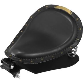 Motoforti Motorcycle Solo Driver Seat Saddle Cushion with Spring Base Mounting Bracket Kit for Harley Sportster XL883 1200 Chopper Bobber