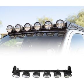 Round Light Mount for Rago Fabrication Roof Racks | Compatible with 6 Rigid Industries 6" Round Lights | Low-Profile Design | Satin & Hammer Black Powder Coat | Made in The USA