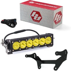Baja Designs OnX6+ 10-inch LED Bar Shock Mount Kit for Can Am Maverick X3 2017-22 UTV (Driving/Combo; Amber)