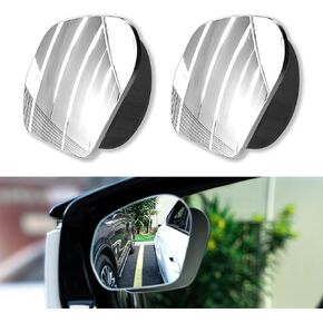 Pack-2 Car Blind Spot Mirrors, Universal 360 Degree Rotatable Convex Automotive Driving Assistance Mirrors for Truck SUV Car (Silver)
