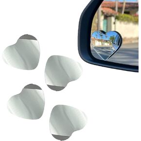 Heart Shaped Car Blind Spot Mirror,2.3in Heart Shape HD Convex Glass 360° Wide Angle Side Mirror,Rimless Heart Car Side Mirror,Improve Driving Safety Car Accessories for Cars, SUV, Trucks (1 Pair)
