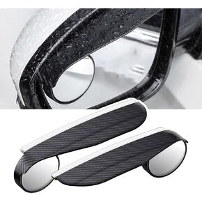 2PCS Car Rearview Blind Spot Mirror With Rain Guard,2-in-1 Carbon Fiber Rain Eyebrow Reflective Protective Shield,New Upgrad High-Definition Wide Angle Mirror,Universal Automotive Exterior Accessories