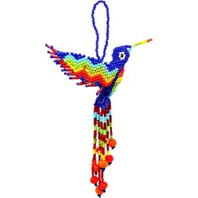 MIA Jewel Shop - Decord Decor Hummingbird تمثال شنقا | تماثيل الطيور ديكور المنزل | زخارف الزجاج الزجاجي الزجاجي الزخرفية الزخرفية الحلي المعلقة - الديكور المصنوع يدويًا (زرقاء فاتح/باستيل)