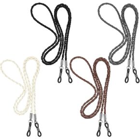 4PCS Elegant Eyeglass Strap Around Neck, Twist Braided Rope Glasses Holder Premium Sunglasses Chain Eyeglass Lanyard Retainer for Men Women