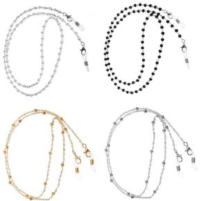 4pcs Eyeglass Chain Black/White/Gold/Silver Glasses Chain for Women Beaded Eyewear Glasses Lanyard Avoid Loss