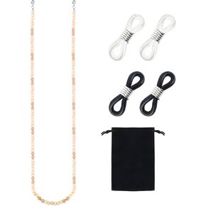Glasses Chain, Beaded Eyeglasses Chain Holder Around Neck Eyeglasses Strap Eyewear Retainer Face Musk Sunglasses Eyeglass String Lanyard Necklace Bracelet for Women