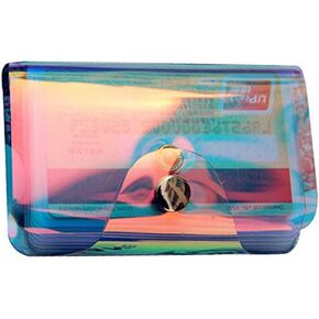 KESYOO Holographic Credit Card Holder PVC Clear Business Card Organizer Blocking Travel Wallet ID Card Case for Men Women