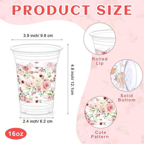 Jinei 60 Pcs Eucalyptus Baby Shower Supplies 16 oz Plastic Cups Bulk Sage Green Baby Shower Disposable Cups for Birthday Party Favors Gender Reveal Decorations in Kuwait