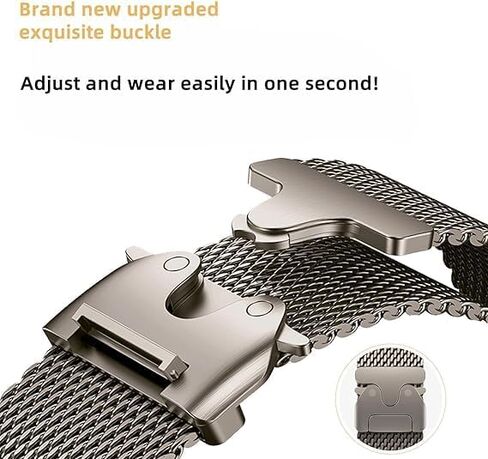 Milanese Mesh Watch Band for Men Women Replacement Band with Adjustable Parachute-style Buckle for 22mm Strap in Saudi Arabia