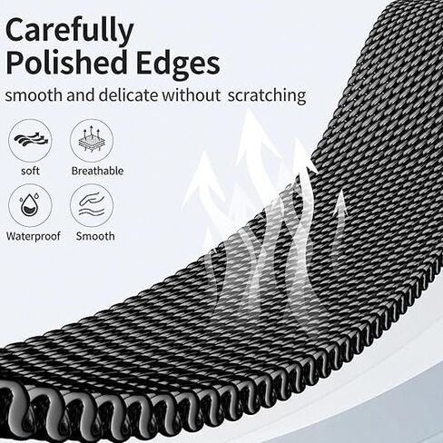 Milanese Mesh Watch Band for Men Women Replacement Band with Adjustable Parachute-style Buckle for 22mm Strap in Saudi Arabia