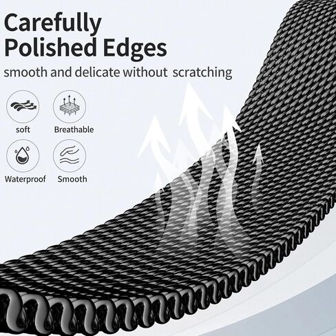 Milanese Mesh Watch Band for Men Women Replacement Band with Adjustable Parachute-style Buckle for 22mm Strap in Saudi Arabia