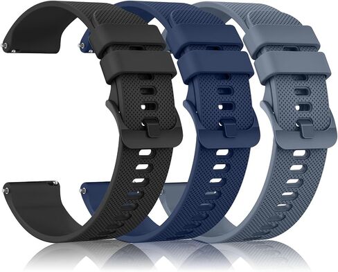 Amzpas Quick Release Watch Band 18mm 20mm2mm 22mm Watch Straps ، 3 Pack Soft Silicone Replacement Sport Watchbands للنساء الرجال in Saudi Arabia
