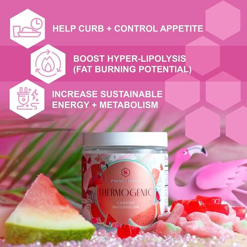 Strong + Sexy Fit, Weight and Diet Support Health Supplement, Workout Drink Powder for Natural Energy, Appetite Control, and Metabolism Support, Supplement for Women, Candied Watermelon Flavor, 30 Svg in Saudi Arabia