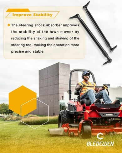 مخمد التوجيه AM143066 AM136912 15306A (قطعتان)، متوافق مع جزازات العشب من سلسلة John Deere EZtrak Z225 Z245 Z425 Z445 Z465 Z655 Z665، مخمد الصدمات، أسطوانة تعمل بالغاز، مخمد التحكم في الحركة in Kuwait