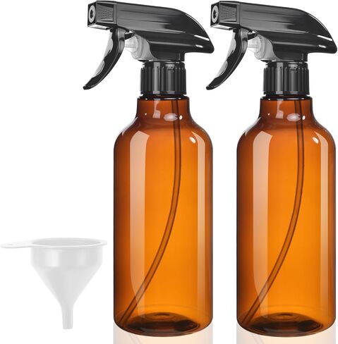 Plastic Spray Bottles, 2-Pack, 16.9 Oz, Mist & Stream, Heavy Duty Spraying, Empty Water Spray Bottle for Cleaning Solutions, Essential Oils, Hair, Plants, BBQ, Cat Dog Behavior Correction (Clear) in Kuwait