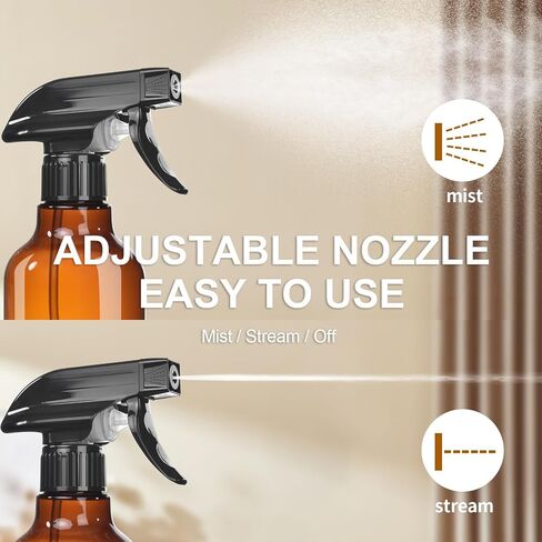 Plastic Spray Bottles, 2-Pack, 16.9 Oz, Mist & Stream, Heavy Duty Spraying, Empty Water Spray Bottle for Cleaning Solutions, Essential Oils, Hair, Plants, BBQ, Cat Dog Behavior Correction (Clear) in Kuwait