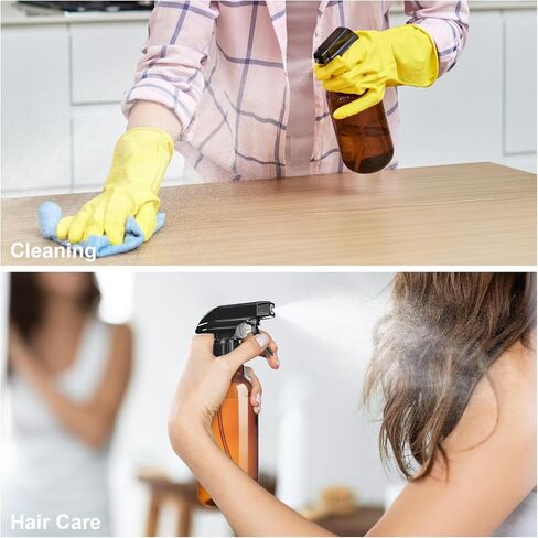 Plastic Spray Bottles, 2-Pack, 16.9 Oz, Mist & Stream, Heavy Duty Spraying, Empty Water Spray Bottle for Cleaning Solutions, Essential Oils, Hair, Plants, BBQ, Cat Dog Behavior Correction (Clear) in Kuwait