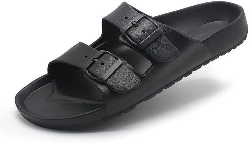BEMGNAR Men’s Lightweight Comfort Slides Double Buckle Slip-on Adjustable EVA Orthopedic Flat Sandals in Saudi Arabia