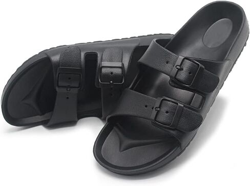 BEMGNAR Men’s Lightweight Comfort Slides Double Buckle Slip-on Adjustable EVA Orthopedic Flat Sandals in Saudi Arabia