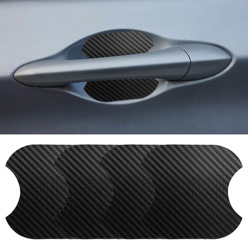 4PCS Car Door Handle Scratch Protector, Carbon Fiber Doors Handles Paint Cover Protective Film, Magnetic Door Handle Cup Protector, Universal Doors Bowl Traceless Sticker for Most Cars (Medium) in Kuwait