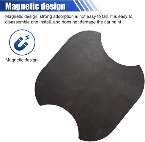 4PCS Car Door Handle Scratch Protector, Carbon Fiber Doors Handles Paint Cover Protective Film, Magnetic Door Handle Cup Protector, Universal Doors Bowl Traceless Sticker for Most Cars (Medium) in Kuwait