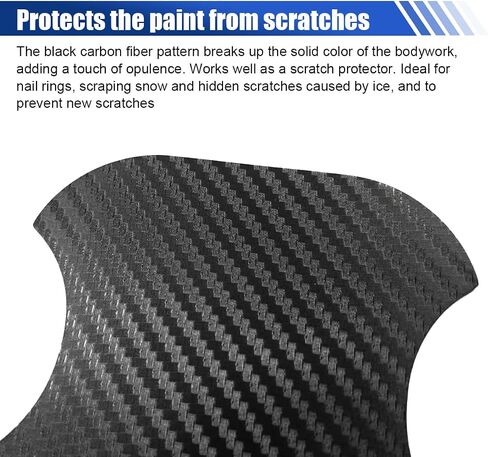 4PCS Car Door Handle Scratch Protector, Carbon Fiber Doors Handles Paint Cover Protective Film, Magnetic Door Handle Cup Protector, Universal Doors Bowl Traceless Sticker for Most Cars (Medium) in Kuwait