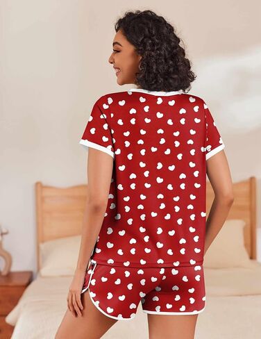 Ekouaer Womens Pajama Short Sets Lounge Sets for Women 2 Piece Soft Pjs Set Casual V Neck Sleepwear with Pockets in Saudi Arabia
