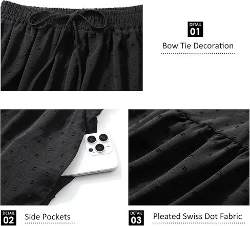 Seaform Women's Polka Dot Midi Skirt - تنورة طويلة متدفق مع مرونة مثالية للمناسبات غير الرسمية أو الرسمية in Kuwait