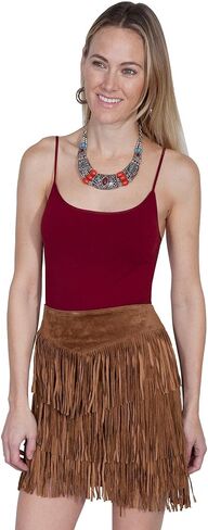 Scully Women's Fringe Tiered Suede Mini Skirt - L704-Trq in Saudi Arabia