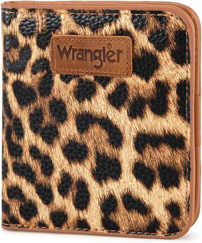 X Wrangler Small Leopard Print Wallets for Women Slim Thin Wallet Card Cases Money Organizer Thin Mini Pocket Wallet with Rfid Lining and A Coin Purse in Saudi Arabia