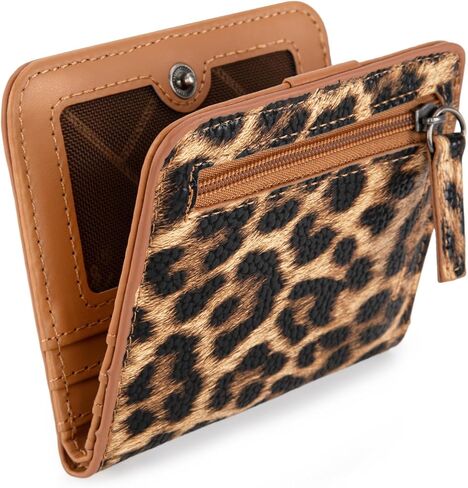 X Wrangler Small Leopard Print Wallets for Women Slim Thin Wallet Card Cases Money Organizer Thin Mini Pocket Wallet with Rfid Lining and A Coin Purse in Saudi Arabia
