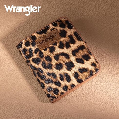 X Wrangler Small Leopard Print Wallets for Women Slim Thin Wallet Card Cases Money Organizer Thin Mini Pocket Wallet with Rfid Lining and A Coin Purse in Saudi Arabia