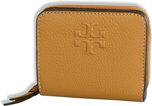 Tory Burch Womens 146463 Pebble Leather Thea Bi-Fold Zip Around Wallet, (Tiramisu Brown) in Saudi Arabia