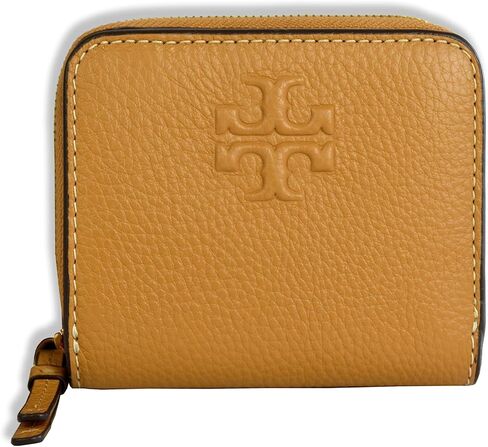 Tory Burch Womens 146463 Pebble Leather Thea Bi-Fold Zip Around Wallet, (Tiramisu Brown) in Saudi Arabia
