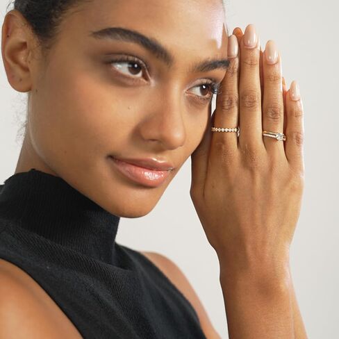 Senteria 3Pcs Gold Rings For Women Non Tarnish Stackable Rings For Women Adjustable 14K Gold Plated Rings set with Cubic Zirconia Thumb Ring Set for Statement Promise Wedding Engagement in Kuwait