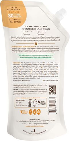 Babo Botanicals Sensitive Baby Fragrance-Free 2-in-1 Shampoo & Wash - Shea Butter, Calendula & Aloe Vera - EWG Verified - Cruelty-Free - Vegan - Pediatrician Tested - For Babies & Kids in Kuwait