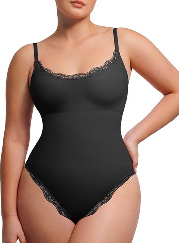 Lover-Beauty Lace Shapewear Bodysuits for Women Tummy Control Breathable Thong Seamless with Removable Cups in Saudi Arabia