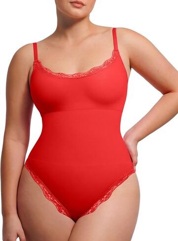 Lover-Beauty Lace Shapewear Bodysuits for Women Tummy Control Breathable Thong Seamless with Removable Cups in Saudi Arabia